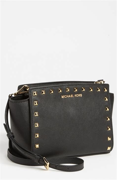 michael kors selma black satchel leather bag|Michael Kors selma crossbody.